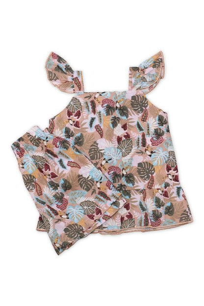 NewBorn Tropical Leaf Printed Co-ord Set – Multicolor - Cute Kids