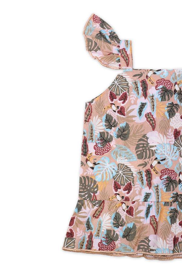 NewBorn Tropical Leaf Printed Co-ord Set – Multicolor - Cute Kids