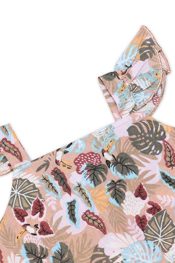 NewBorn Tropical Leaf Printed Co-ord Set – Multicolor - Cute Kids