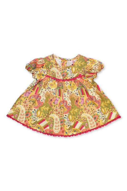 NewBorn Ethnic-Inspired Printed Co-ord Set with Panty – Multicolor - Cute Kids