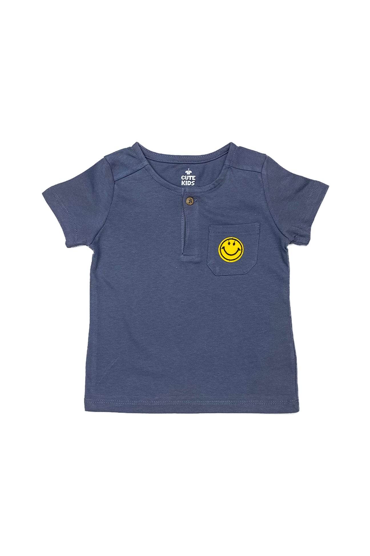 Boys T-Shirt Smiley face - Light Purple - Cute Kids