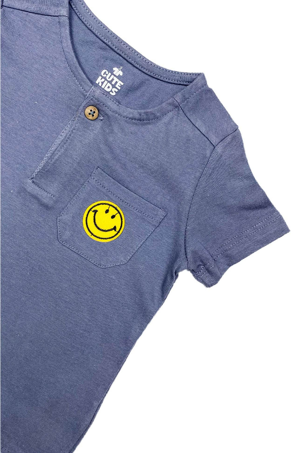 Boys T-Shirt Smiley face - Light Purple - Cute Kids