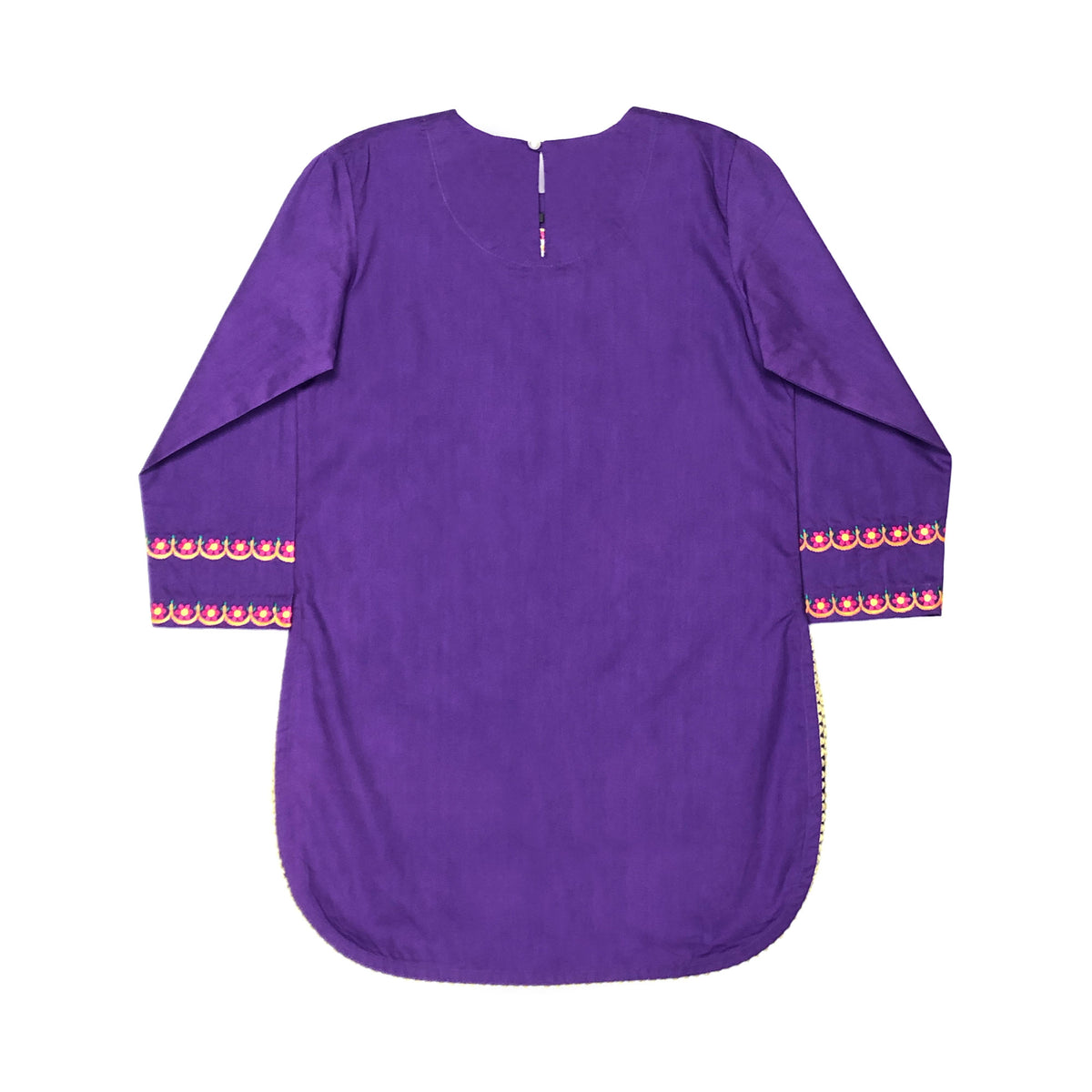 Girls Embroidered Co-ord Set - Purple