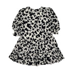 Girls Butterfly Printed Frock - Black & White