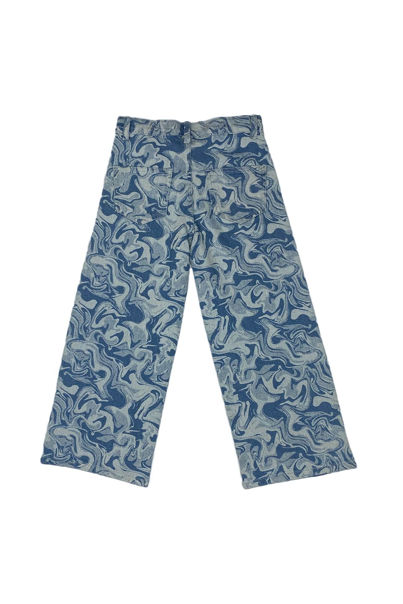 Girls Wide Leg Denim Jeans - Light Wash - Cute Kids