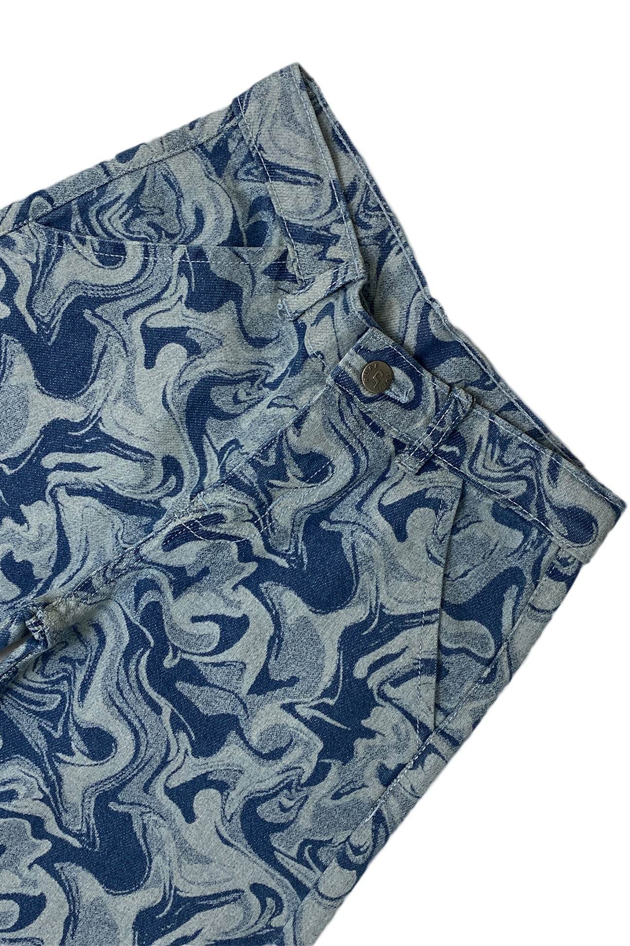 Girls Wide Leg Denim Jeans - Dark Wash - Cute Kids