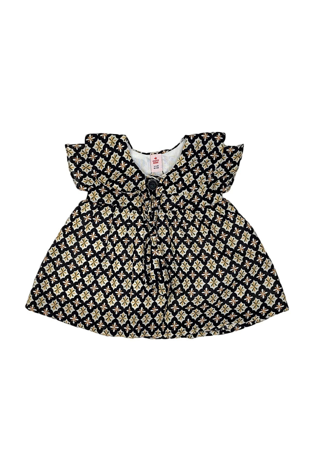 Girls Lawn Frock – Black - Cute Kids