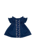 Girls Embroidered Frock - Navy - Cute Kids