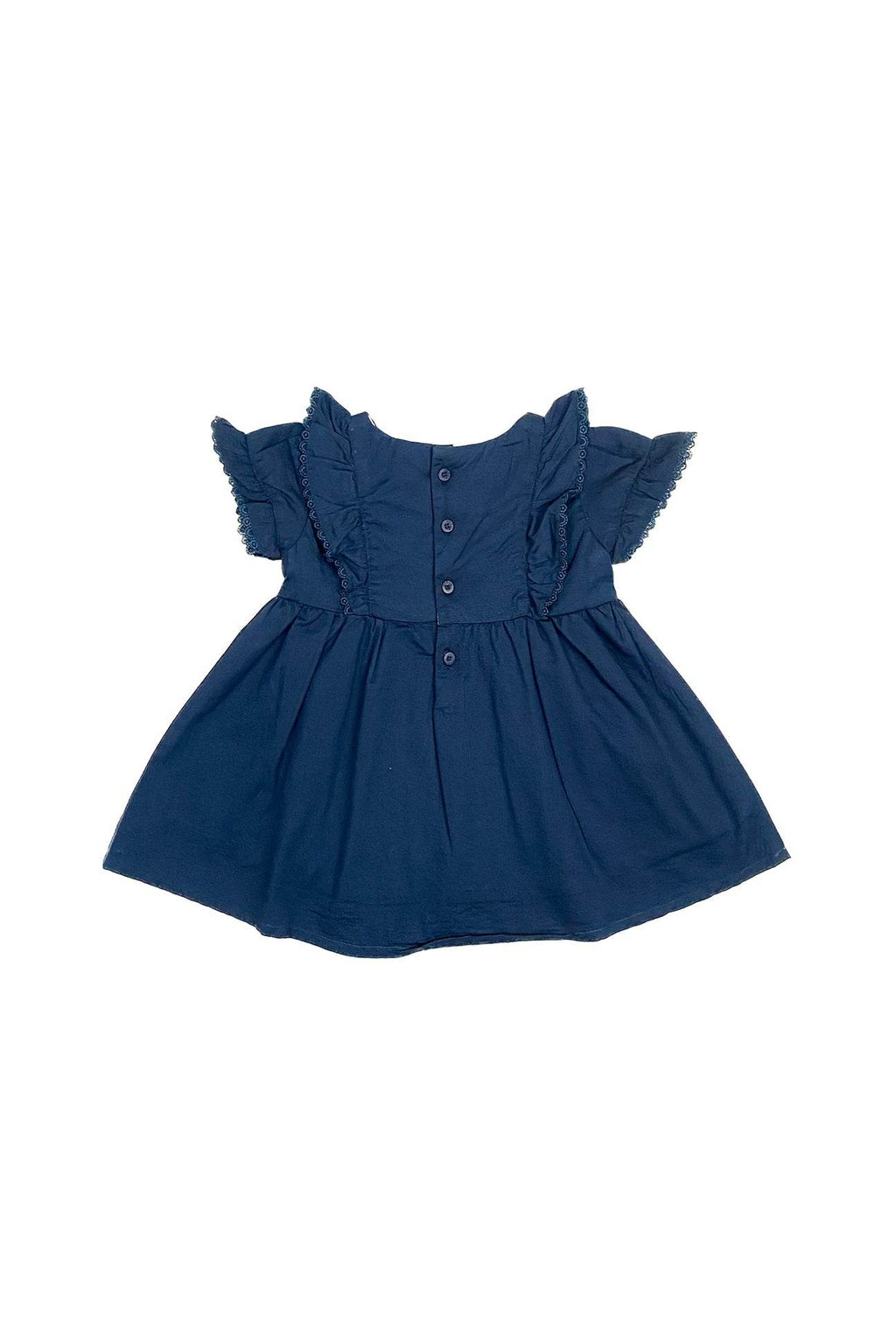 Girls Embroidered Frock - Navy - Cute Kids