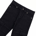 Boys Denim Pants - Black Cargo
