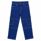 Boys Denim Pants - Dark Wash Cargo