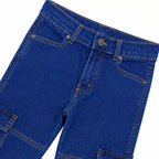 Boys Denim Pants - Dark Wash Cargo