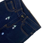 Girls Embroidery Jeans - Dark Shade