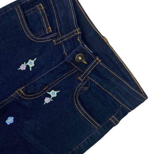 Girls Embroidery Jeans - Dark Shade