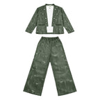 Girls Printed Co-ord Set - Green
