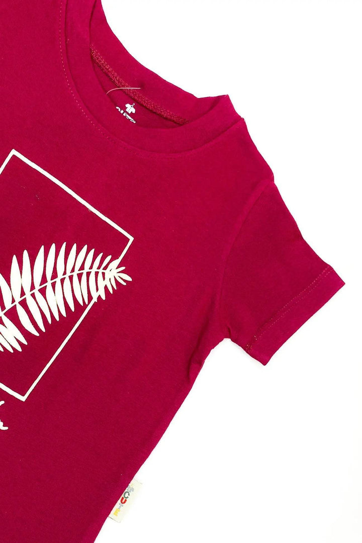 Girl Printed Top - Maroon - Cute Kids