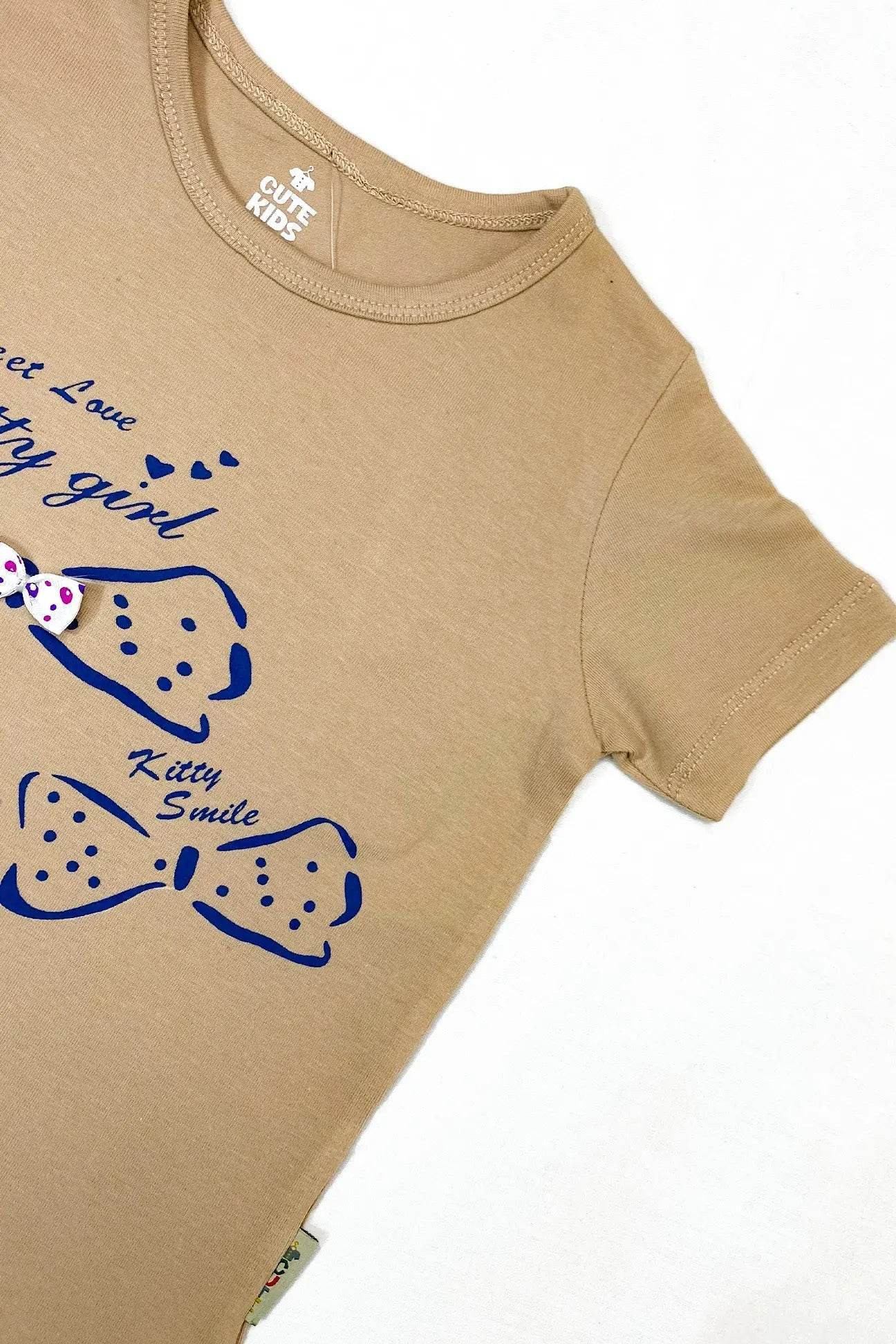 Girl Printed Top - Skin - Cute Kids