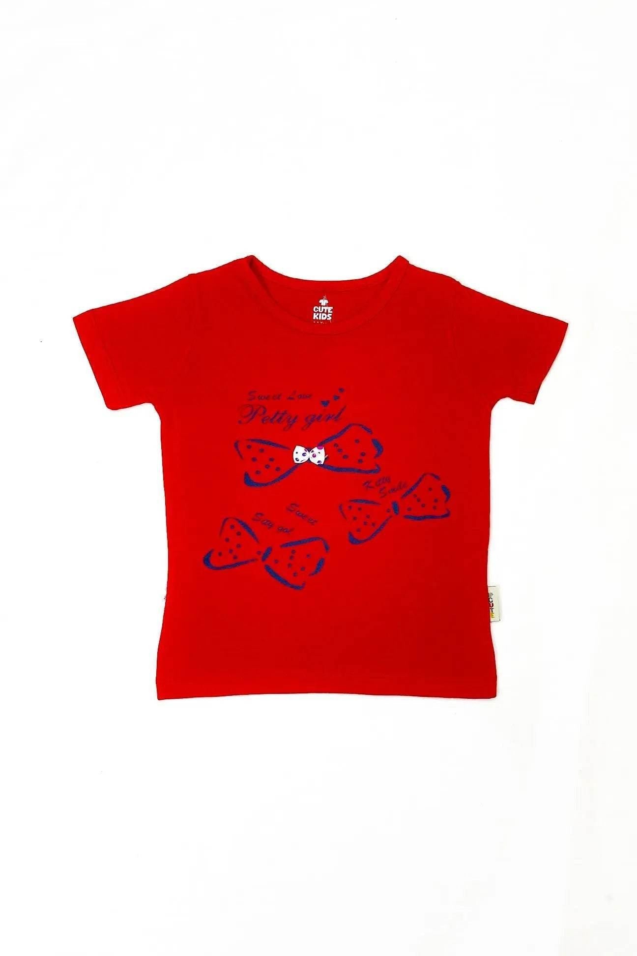 Girl Printed Top - Red - Cute Kids