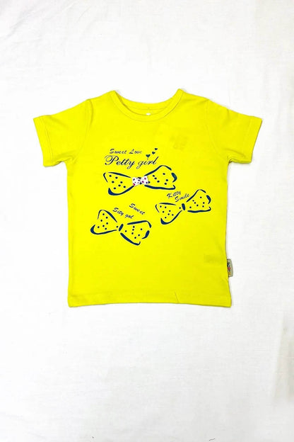 Girl Printed Top - Yellow - Cute Kids