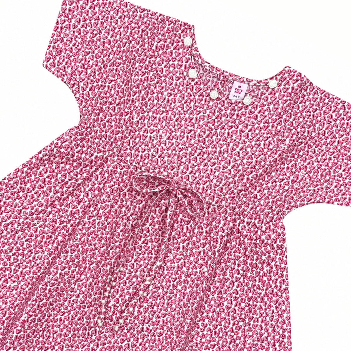 Girls Heart Printed Top - Red
