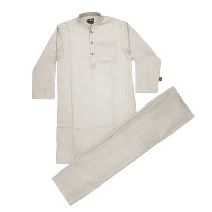 Boys Embroidered Shalwar Suits - Silver Grey