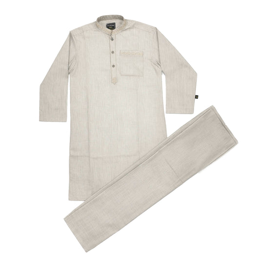 Boys Embroidered Shalwar Suits - Silver Grey