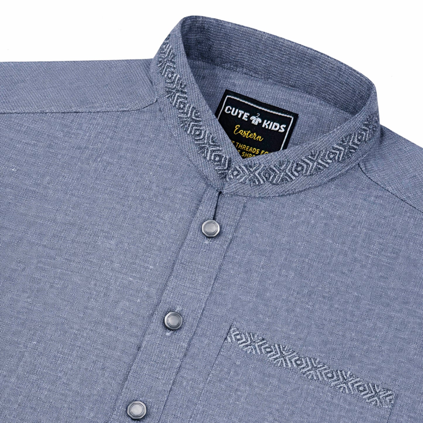 Boys Embroidered Shalwar Suits - Steel Grey