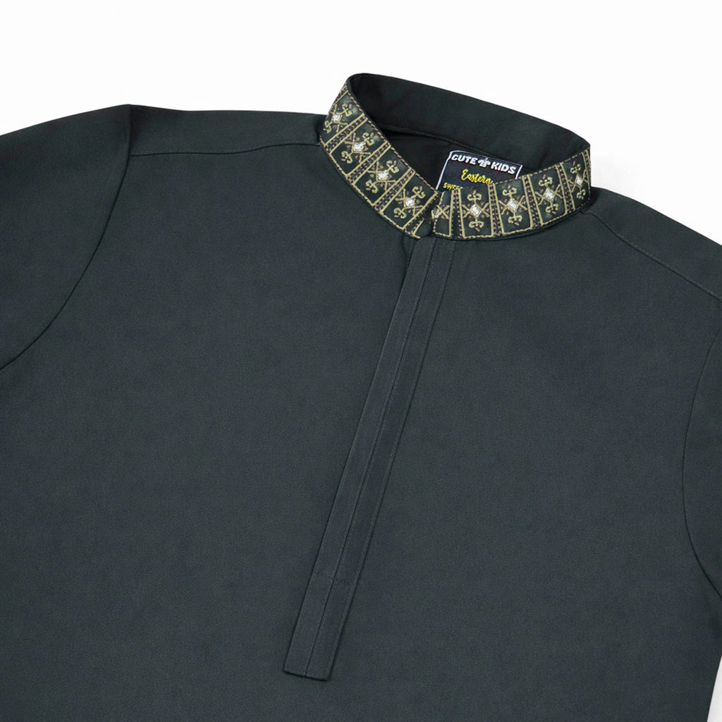 Boys Embroidered Shalwar Suits - Dark Green