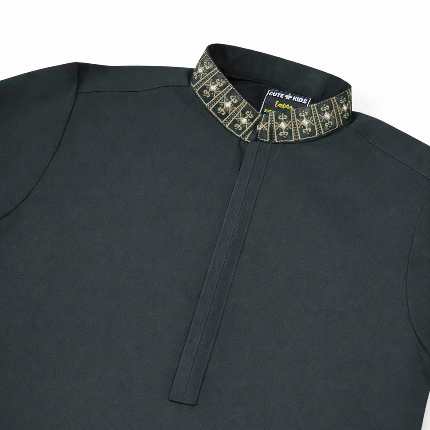 Boys Embroidered Shalwar Suits - Dark Green