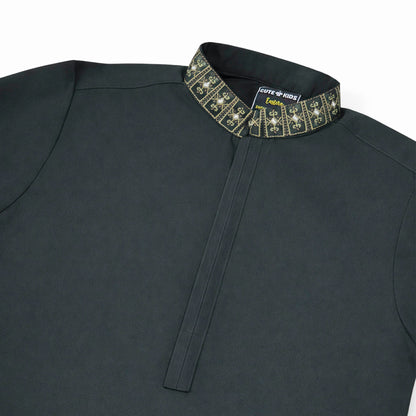 Boys Embroidered Shalwar Suits - Dark Green