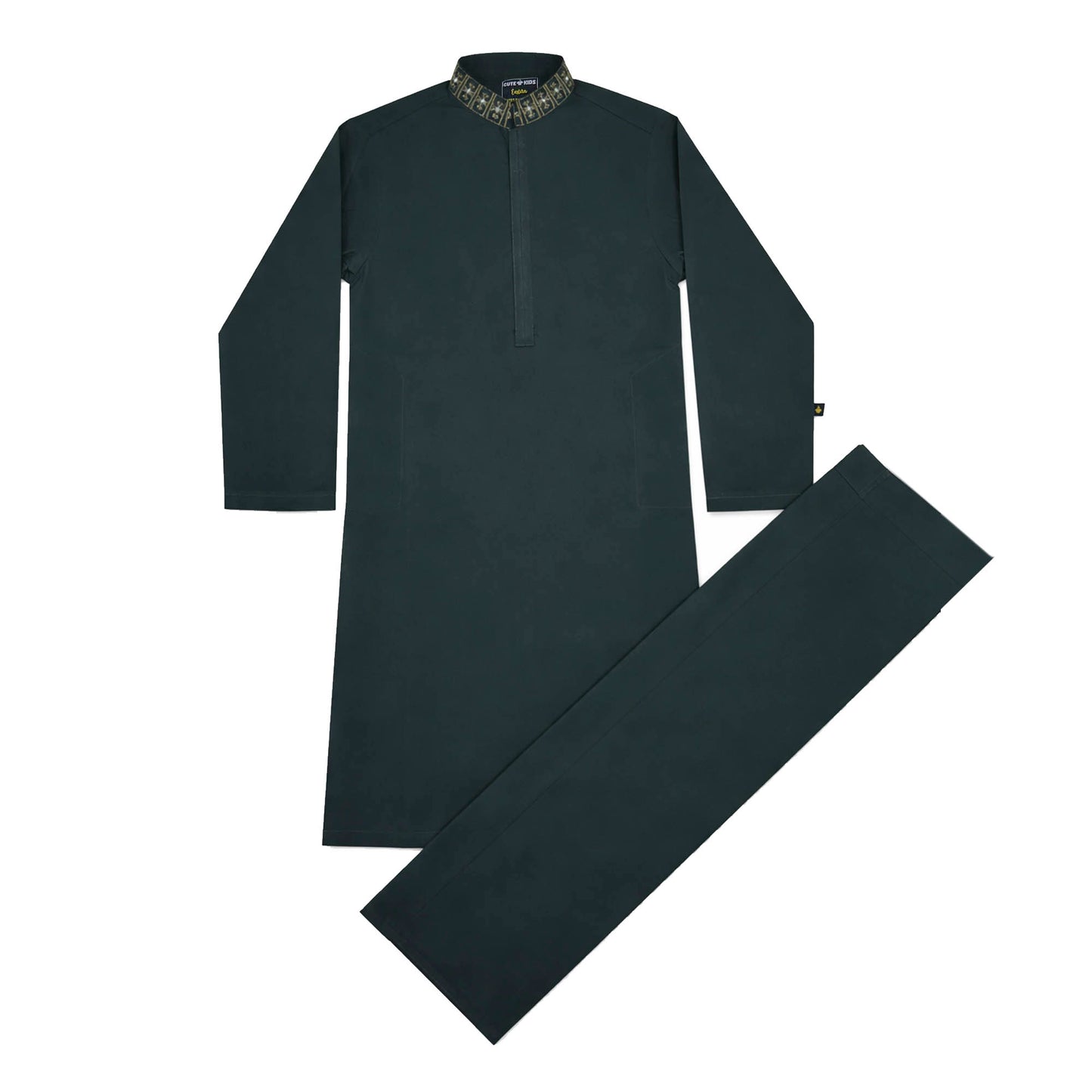 Boys Embroidered Shalwar Suits - Dark Green