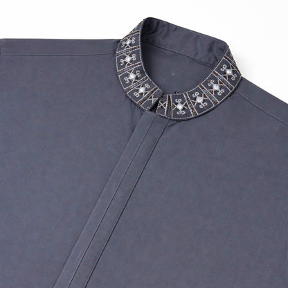 Boys Embroidered Shalwar Suits - Grey