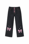 Girls Bow Wide-Leg Pants - Dark Shade