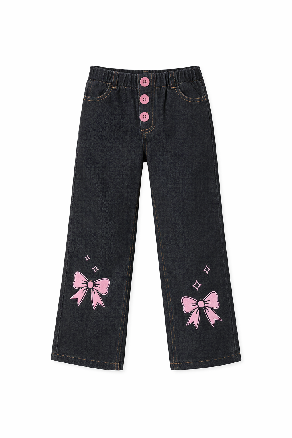 Girls Bow Wide-Leg Pants - Dark Shade