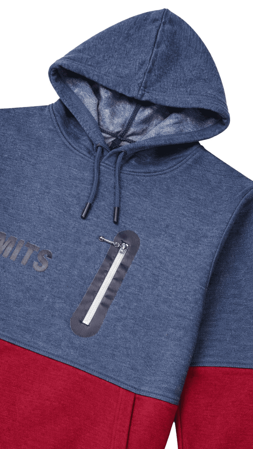 Boys Hoodie - Blue & Maroon