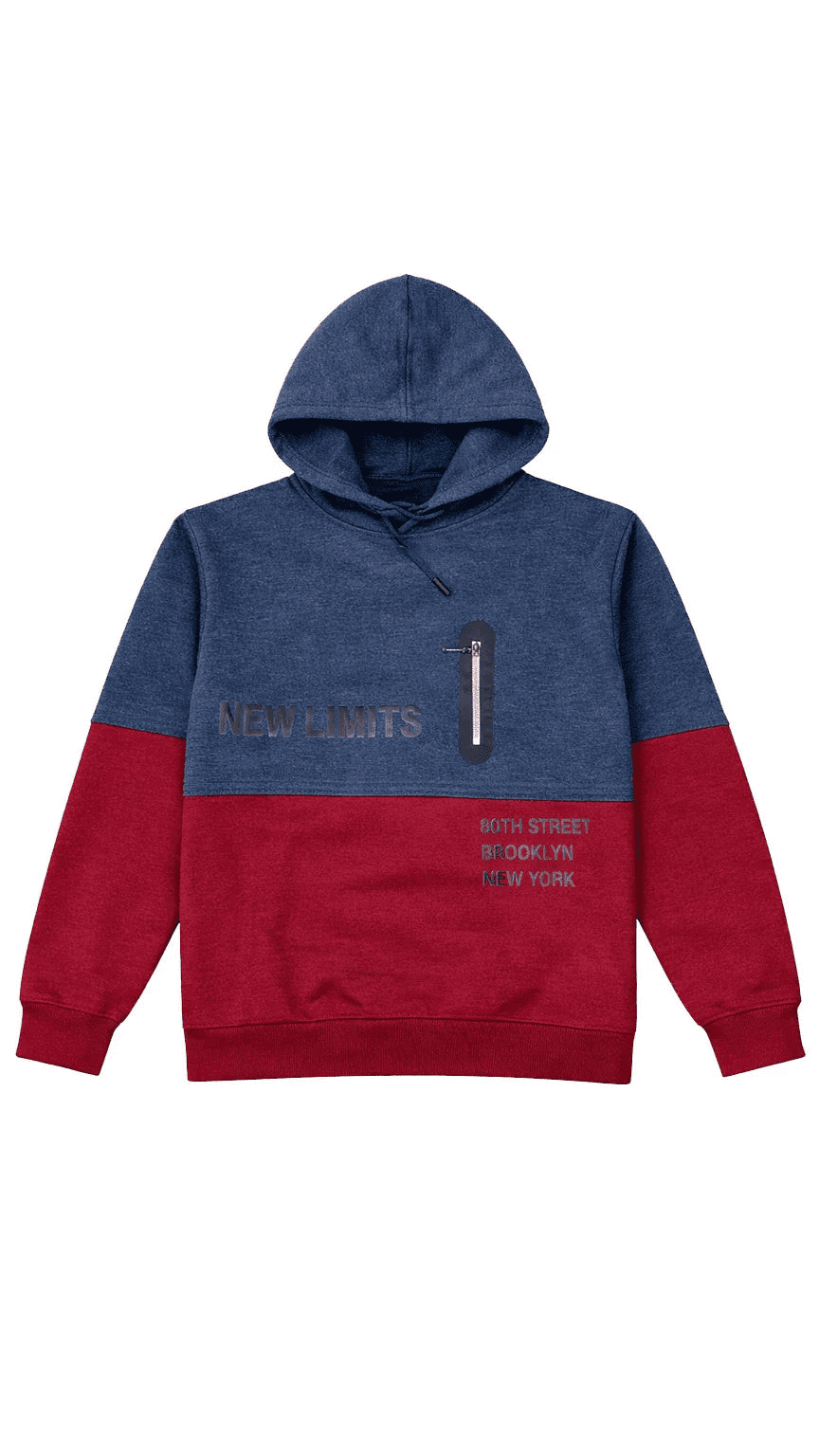 Boys Hoodie - Blue & Maroon