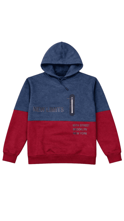 Boys Hoodie - Blue & Maroon