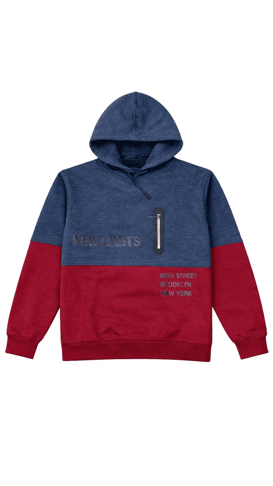 Boys Hoodie - Blue & Maroon