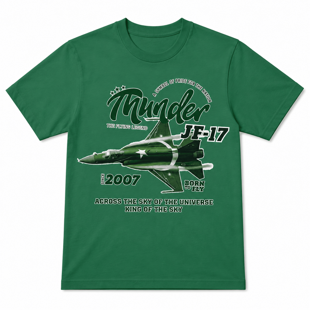 Unisex Thunder Jet JF-17 T-Shirt – Green | Flying Legend Edition