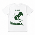 Unisex 14 August Map & Skyline T-Shirt – White | Independence Day Edition
