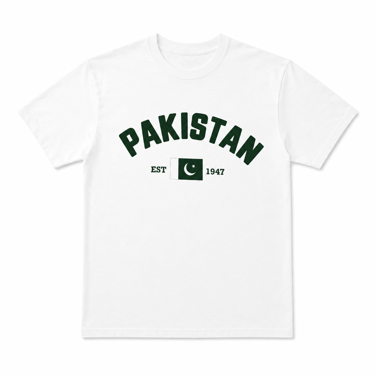 Unisex Pakistan EST. 1947 T-Shirt – White | Independence Day Edition