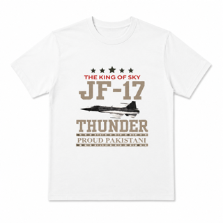 Unisex JF-17 Thunder T-Shirt – White | King of Sky Independence Day Edition