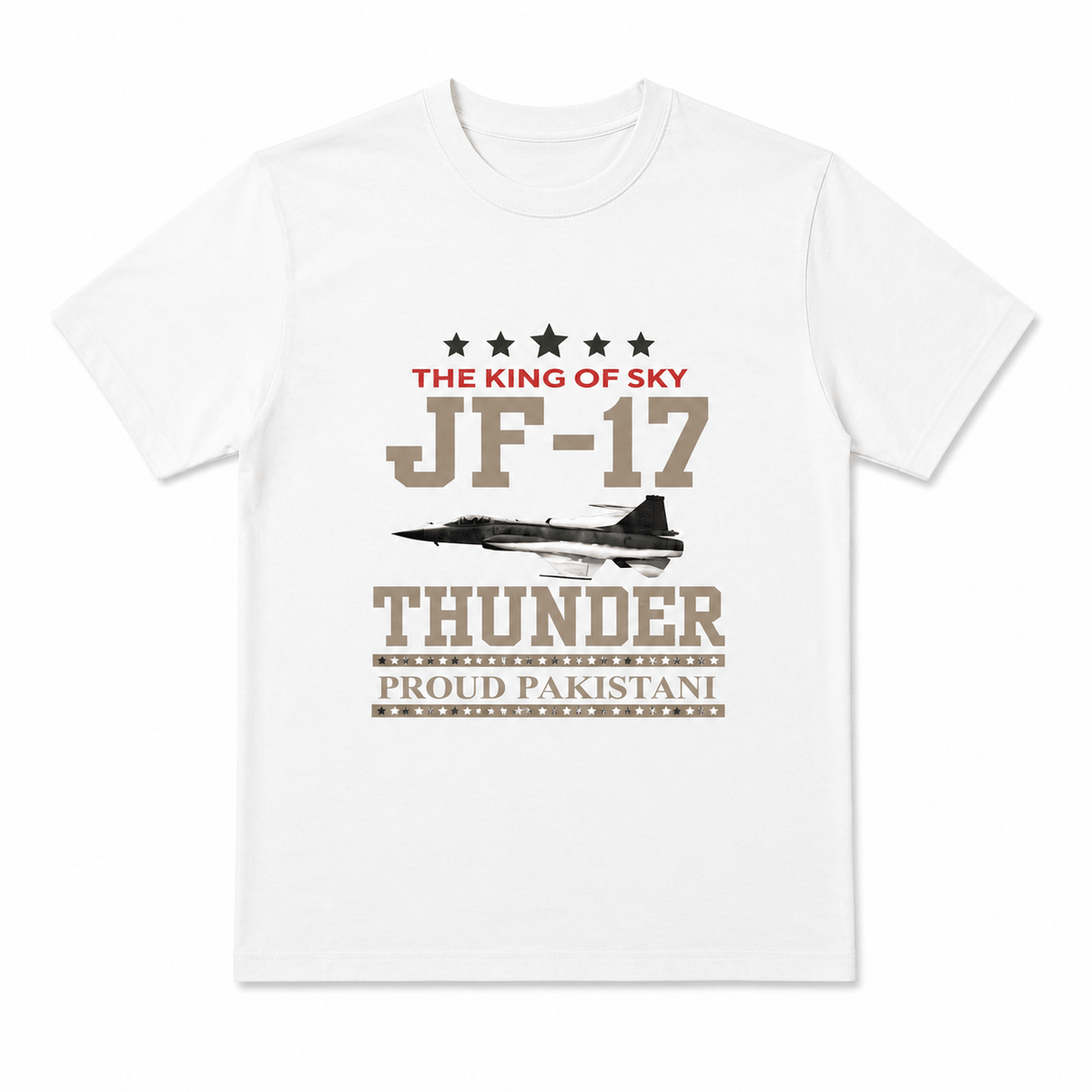 Unisex JF-17 Thunder T-Shirt – White | King of Sky Independence Day Edition