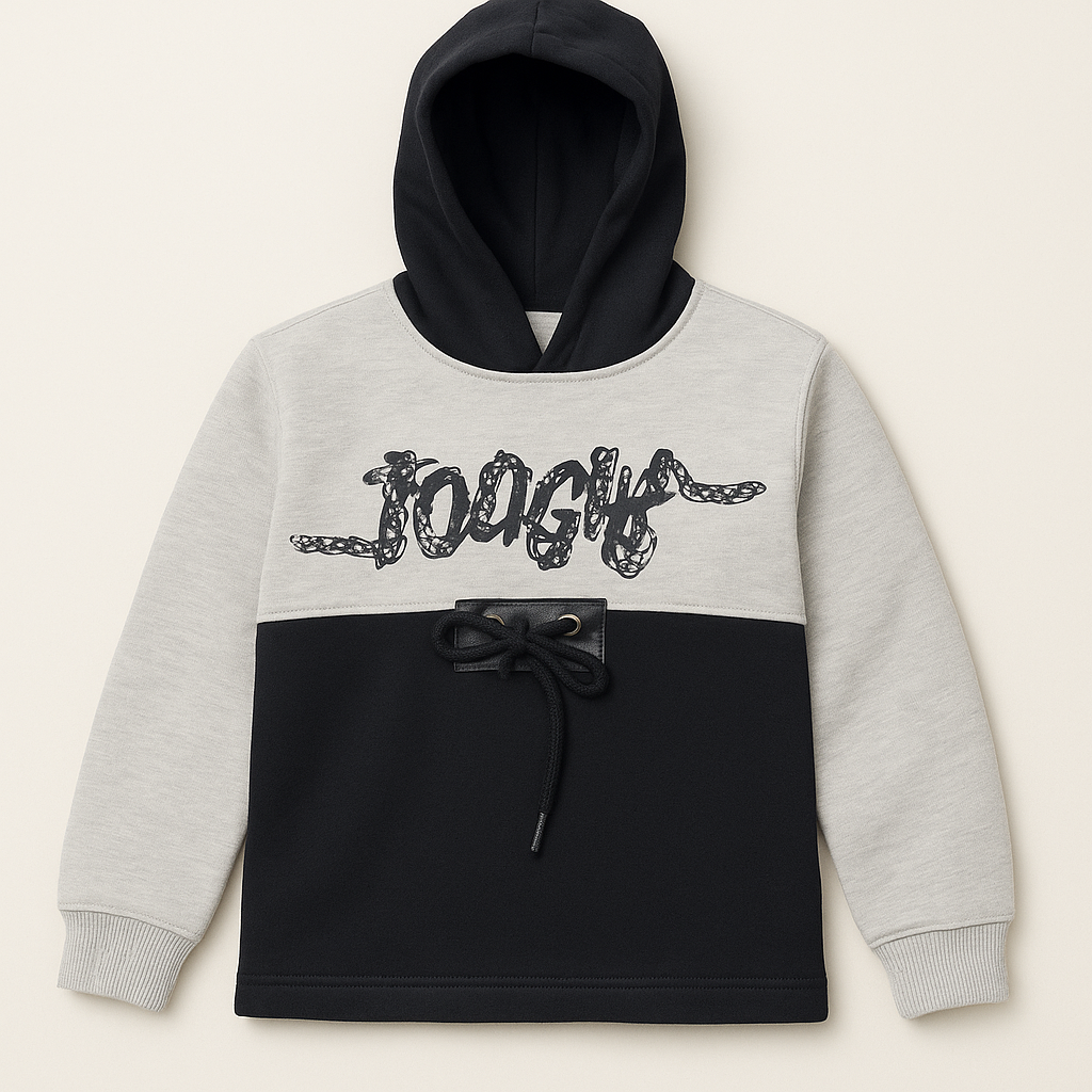 Black Hooded Fleece Sweatshirt