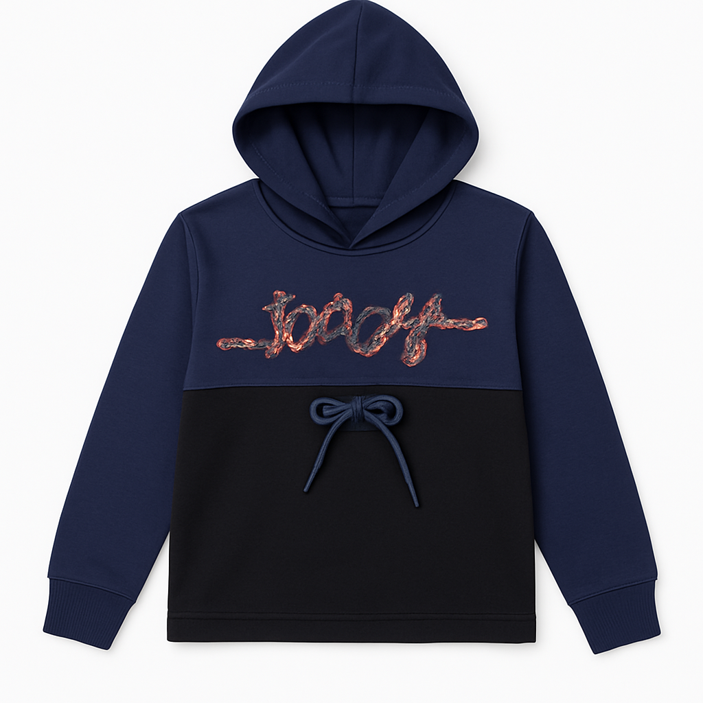 Navy Hooded Fleece Sweatshirt