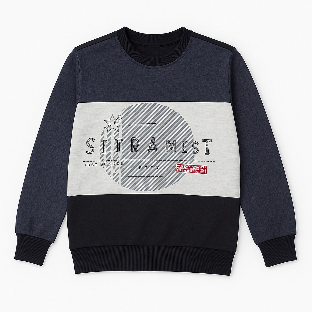 Crewneck cut and sew sweatshirt