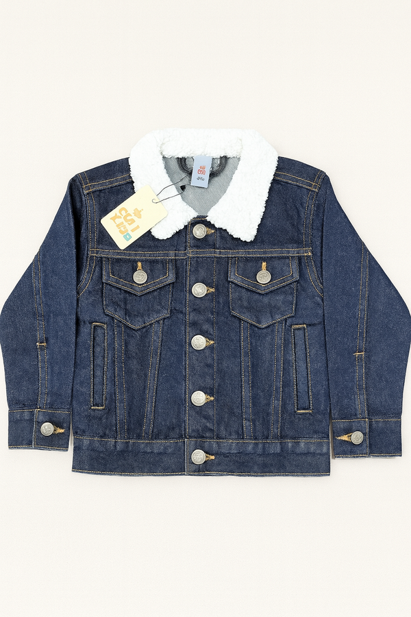 Denim Fur Jacket - Dark Shade