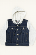 Denim Hooded Jacket - Dark Shade