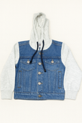 Denim Hooded Jacket - Mid Shade