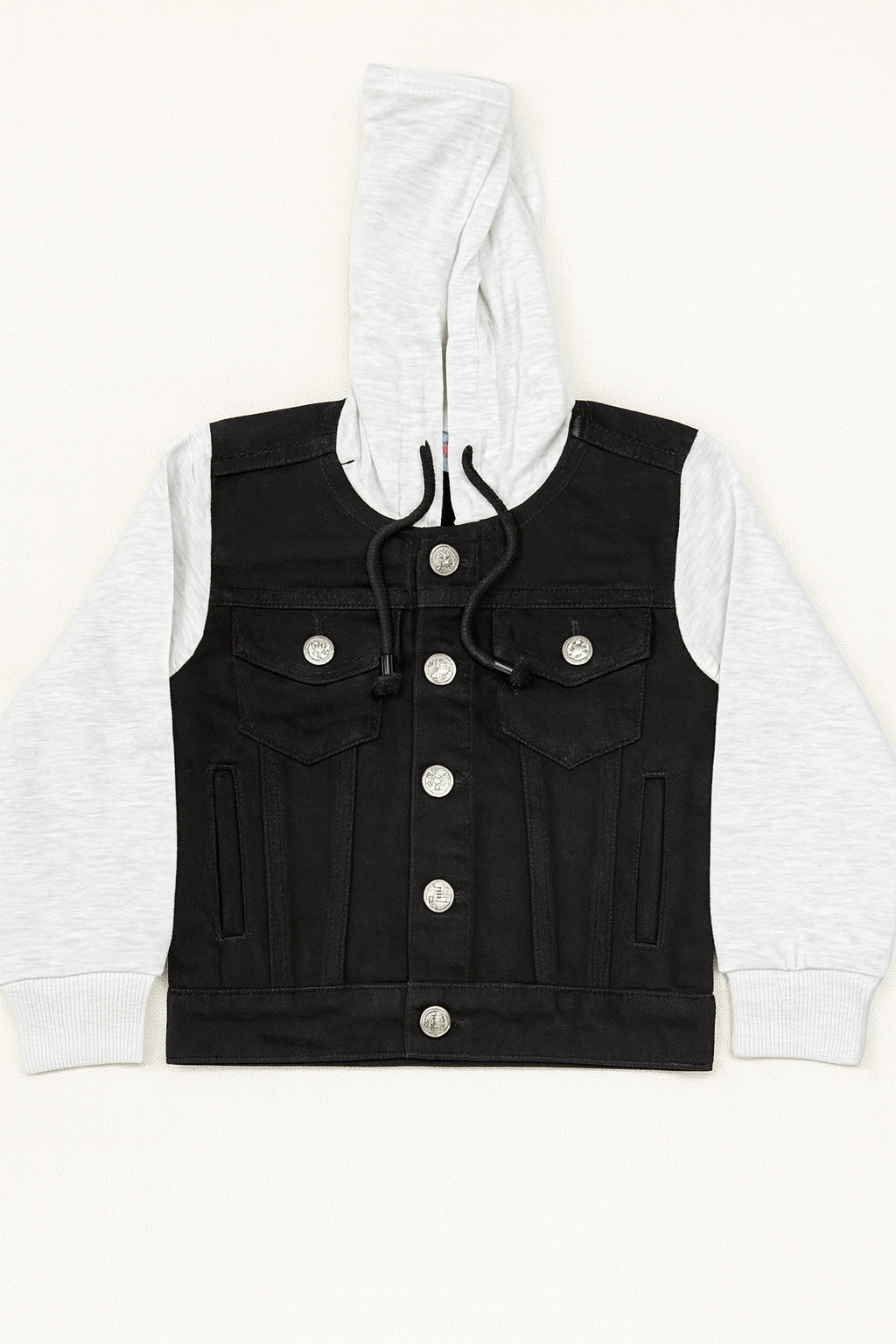 Denim Hooded Jacket - Black